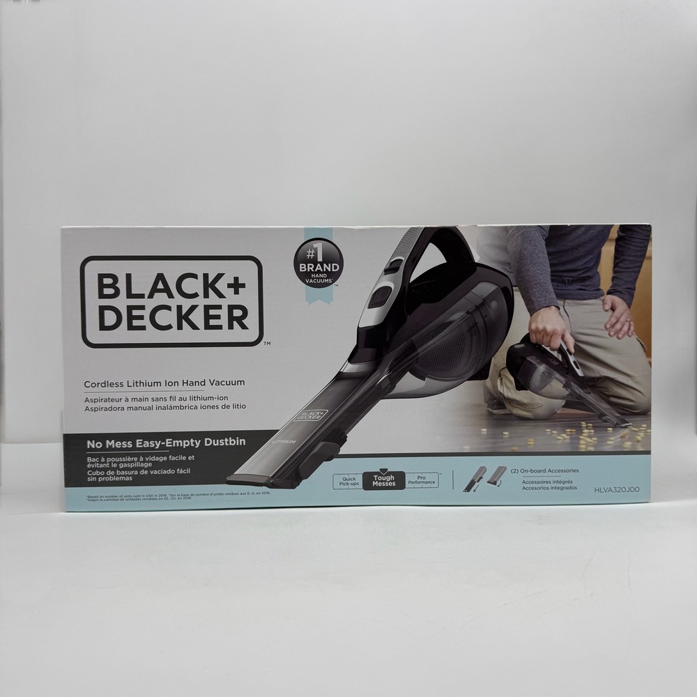 Black+Decker Hand Vacuum HLVA320J00 Cordless Lithium Ion Grey Black New